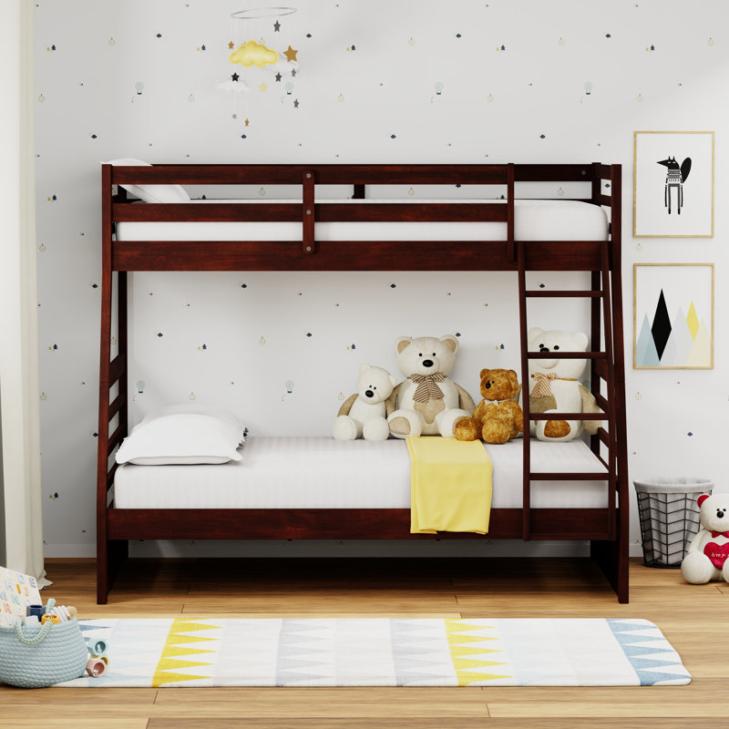 Klatt Solid Wood Twin Over Full Bunk Bed, Espresso