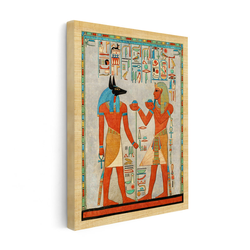 Le roi avec Anubis, tombe d'Haremhab, Sans cadre, Canevas, H 18 po x l 24 po