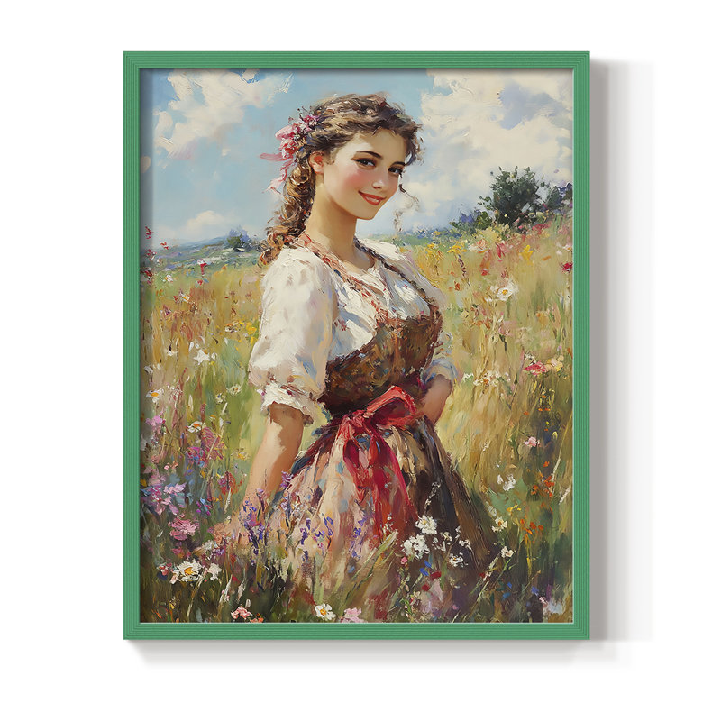Reproduction encadrée WOMEN Series CCXCV - bois massif, Vert, H 21 po x l 17 po