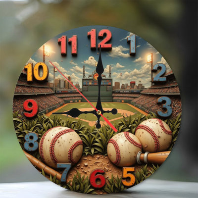 Horloge murale baseball