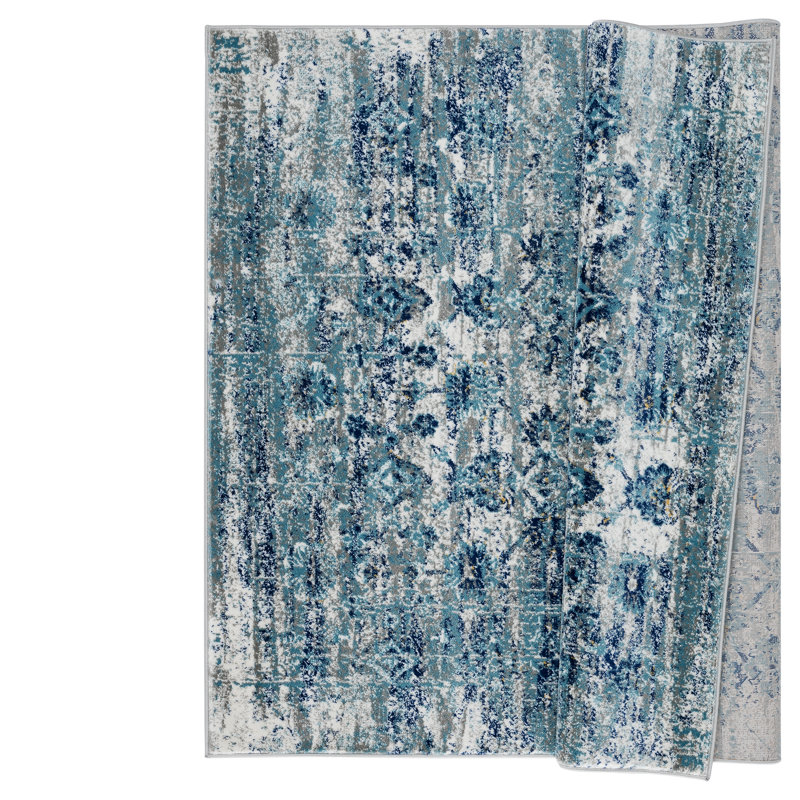 Tapis floral ivoire 7564 Luxe Weavers Collection Magnolia, Rectangle 8 pi x 10 pi
