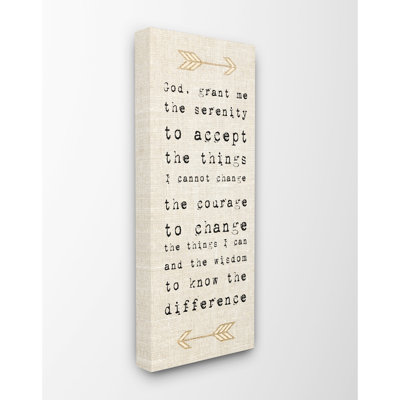 «Grant Me the Serenity Courage Wisdom Arrows» par Daphne Polselli, impression sur bois