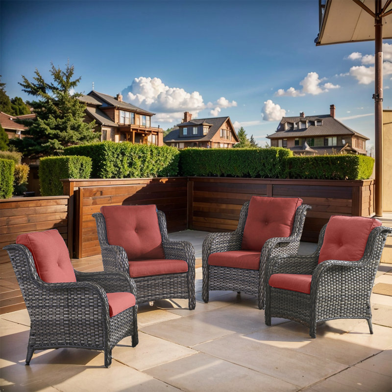 Bonia Outdoor Lounge Chair, Red, Gray