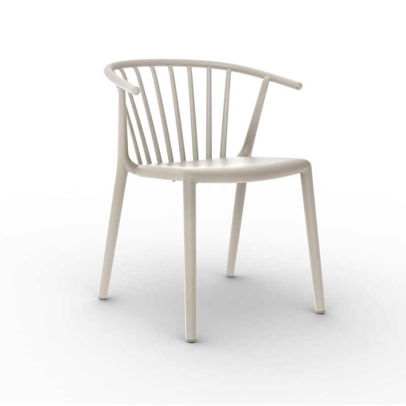 Woody Outdoor Dining Side Chair, Ivory