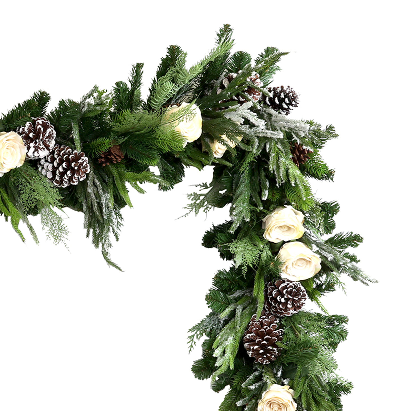 Leighanna 108" Rose Christmas Garland