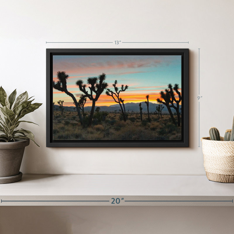 "Art mural au coucher du soleil au parc national de Joshua Tree", H 13 po x l 9 po