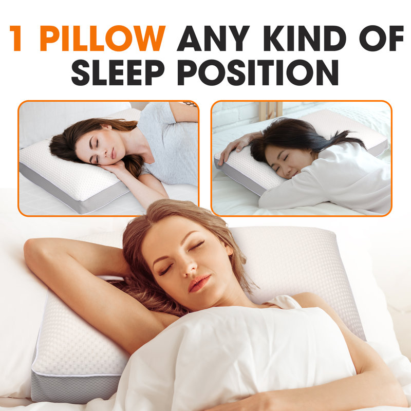 Dual-Sided Latex Foam Hypoallergenic Sleeping Pillow