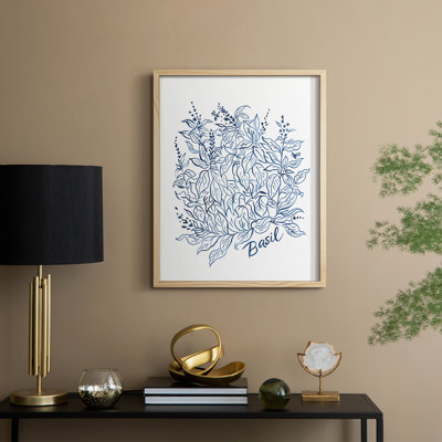 Summer Herb Garden Sketches I Framed Print - Solid Wood