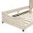 Twin Size Upholstered Daybed with Classic Stripe Shaped  Headboard, Beige-1984719283