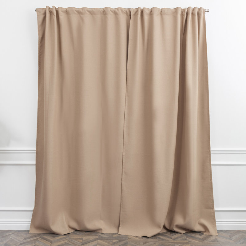 Room Darkening Single Curtain Panel, 260cm Width x 295cm Drop, Tan
