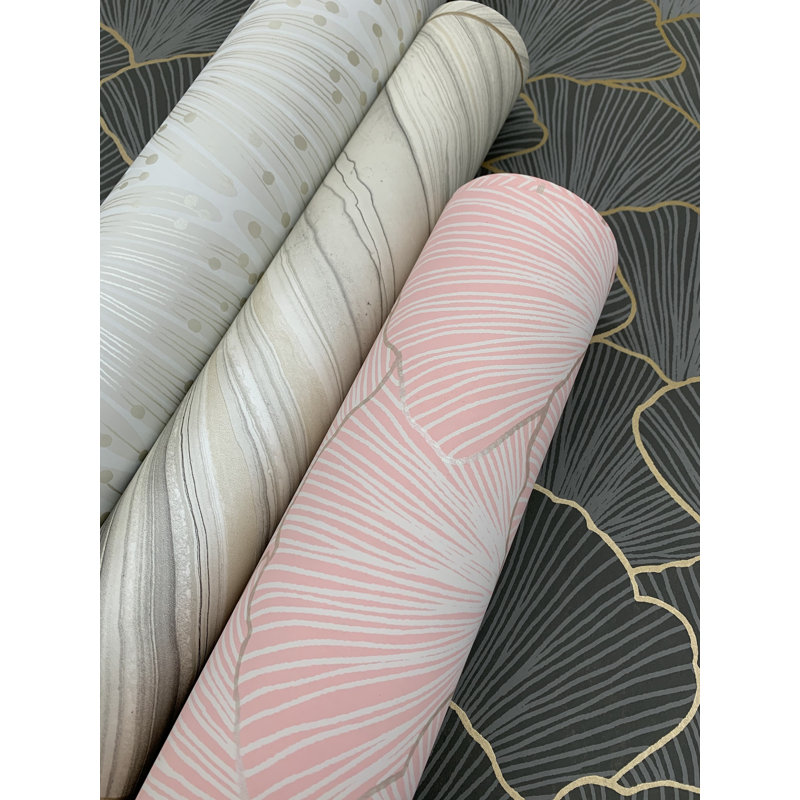 Papier peint lumineux ginkgo, Corail