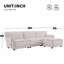 Canapé modulaire de 110 po en forme de L avec coussin de siège extra large, chargeur USB et de type C, conception d'accoudoir pétale, mousse haute densité, mouvement libre avec repose-pieds