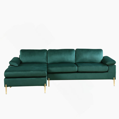 Shannon Velvet Sectional Sofa With Chaise