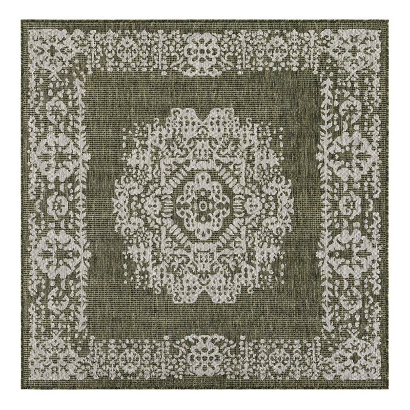 Cowie Green/Gray Rug, Square 6'1"