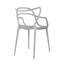 Chaise avec accoudoirs de salle à manger contemporaine en plastique de style contemporain transitionnel, chaise d'appoint de patio intérieur empilable, sièges résistants aux intempéries pour la cuisine, le restaurant, le balcon, le porche, la cour, gris -785744750