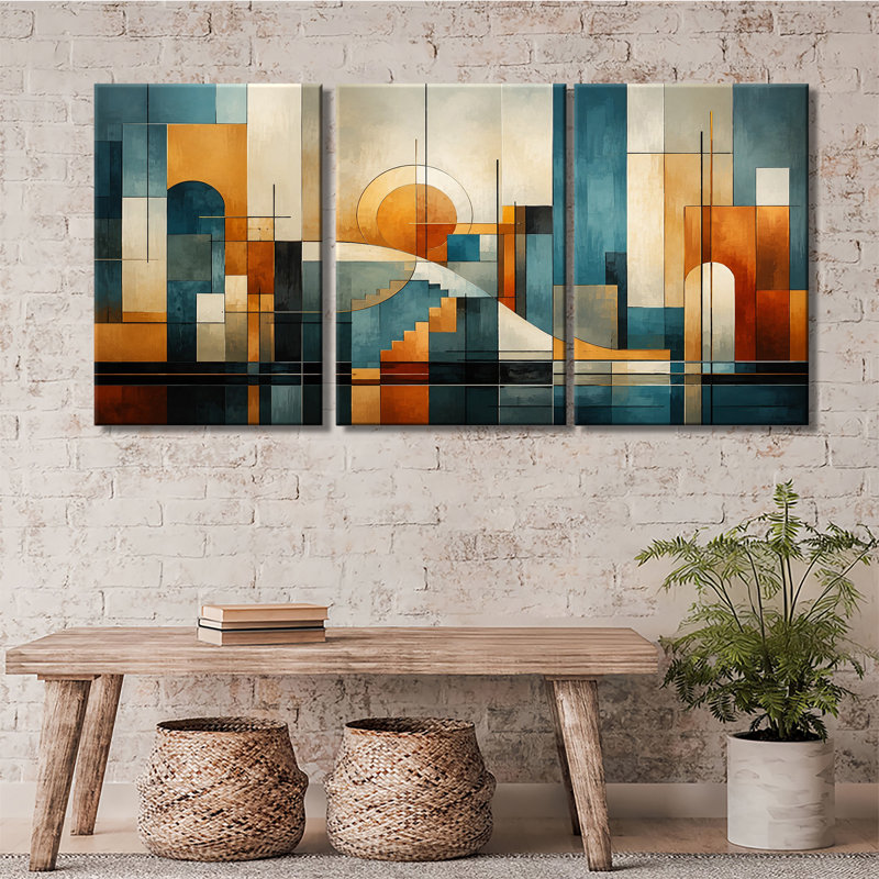 Art mural moderne Mid Century, H 12 po x l 24 po x P 1 po