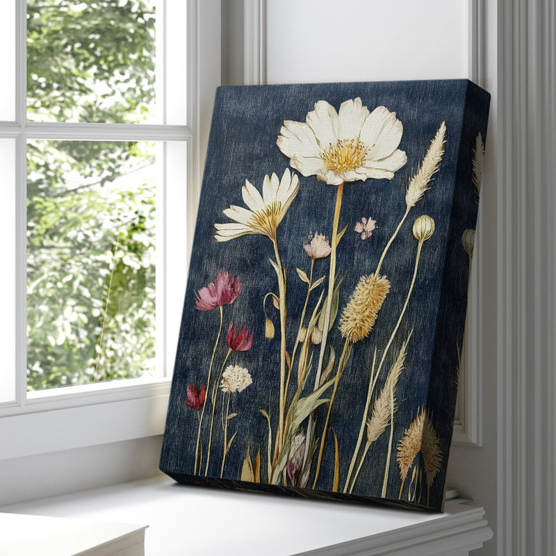 Toile tendue avec châssis Floral CXVII, H 18 po x l 12 po