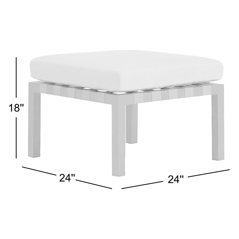 Jibe Outdoor Ottoman, Carbon Frame/Sunbrella Taupe Cushion