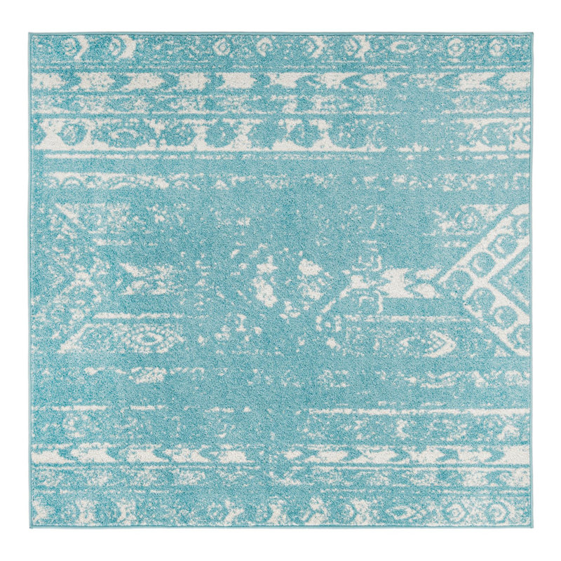 Geometric Indoor Rug, Square 5'3"