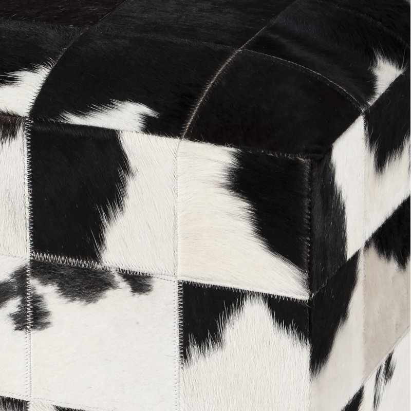 Victorian Hair on Hide Cube Ottoman