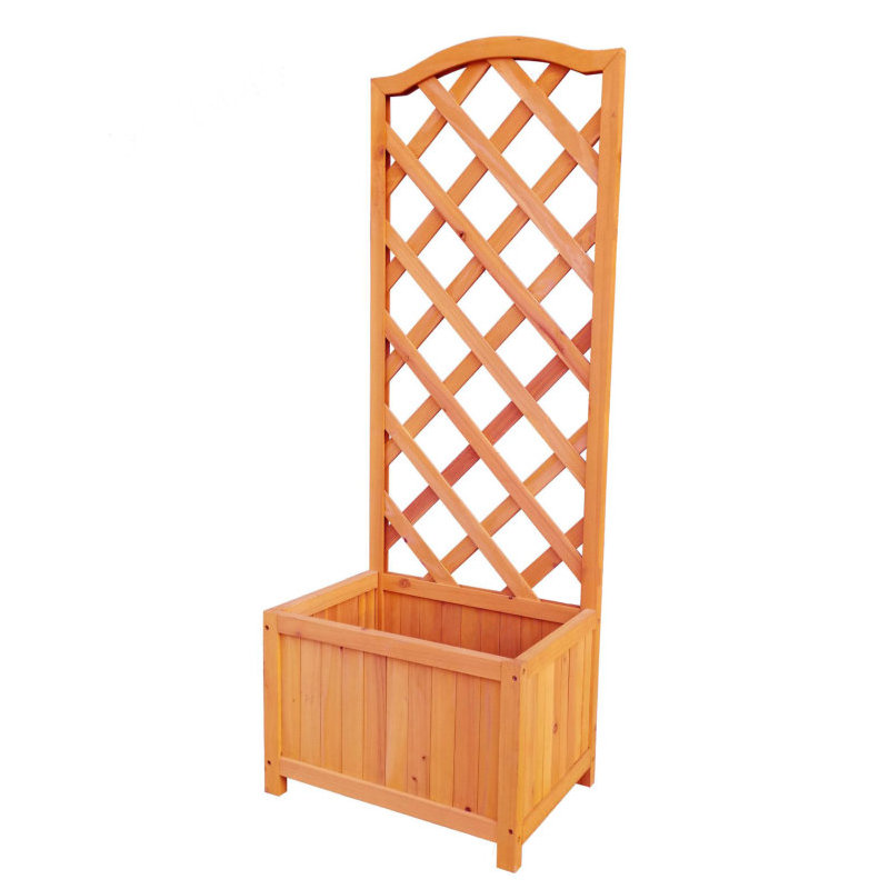 Earlham Wood Planter Box with Trellis