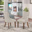 Chaises de salle à manger Friona Parson - Ensemble de 2 chaises capitonnées en lin et garniture cloutée-556177878-556177879