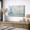 «Windmill Harbor», art de paysage de bord de mer, impression encadrée sur toile, impression sur toile.