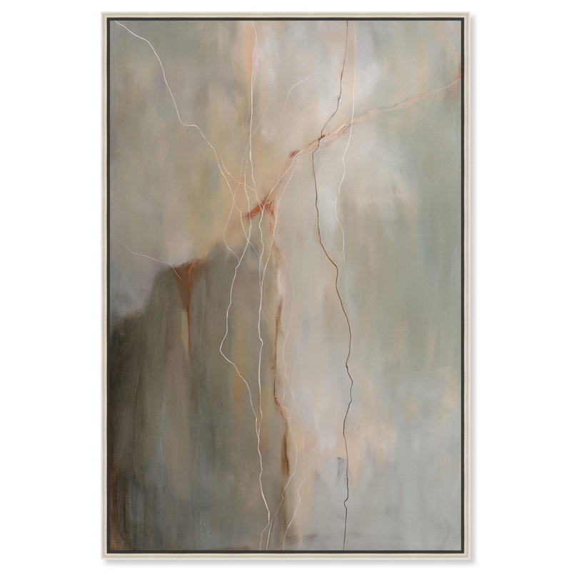 Toile «Fiery Traces IV» par Art Remedy, Cadre argenté, H 31 po x l 21 po