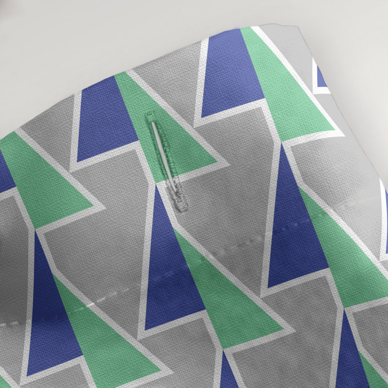 Geometric Shower Curtain with Liner Included, Green/Blue