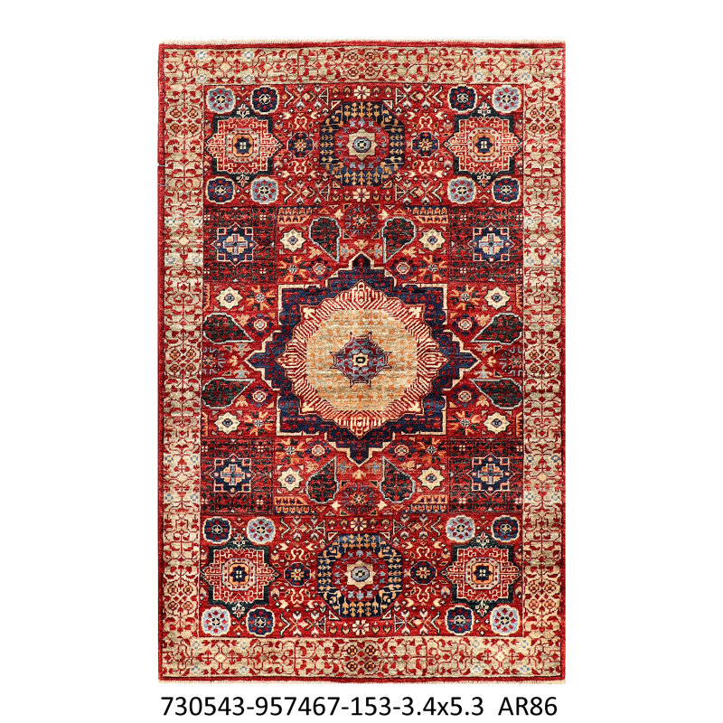Tapis rouge noué à la main de haute qualité