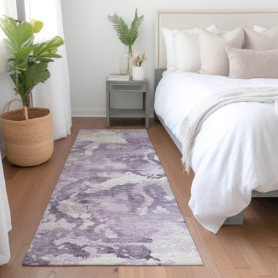 Machine Washable Indoor/Outdoor Christain ACN1382 Lavender Rug