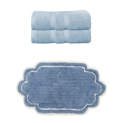 Ensemble de serviettes de bain et tapis de bain 100% coton Talbert Collection
