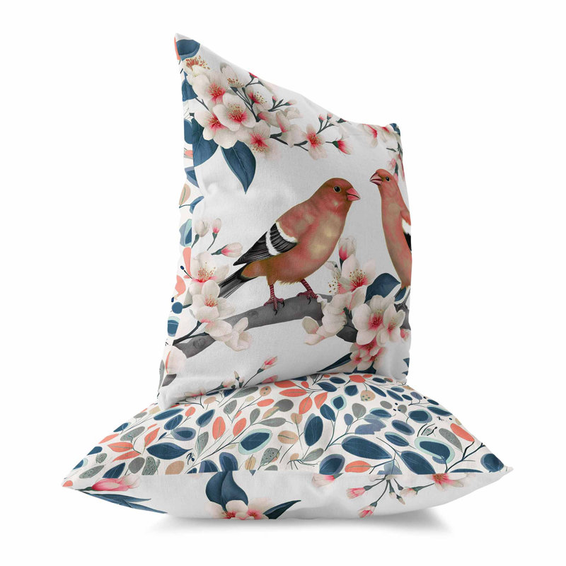 Square Cushion, 41cm H x 41cm W, White/Pink/Grey