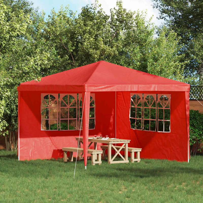 VidaXL Side Wall for Canopy, 195cm H x 300cm W x 0.1cm D, Red