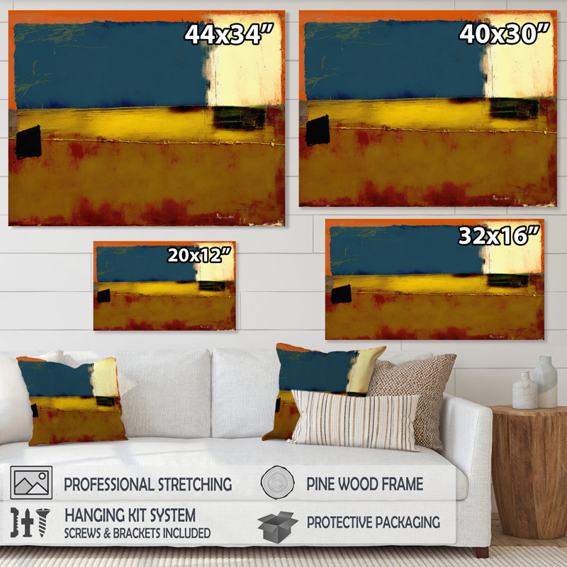 «Blue Sky Above Redend Point VII», art mural abstrait sur toile, L 32 po x H 16 po, Toile tendue