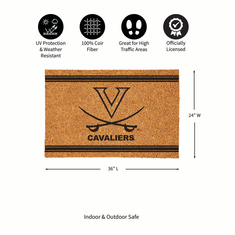 Grand tapis couleur coco 36 po x 24 po University of Virginia