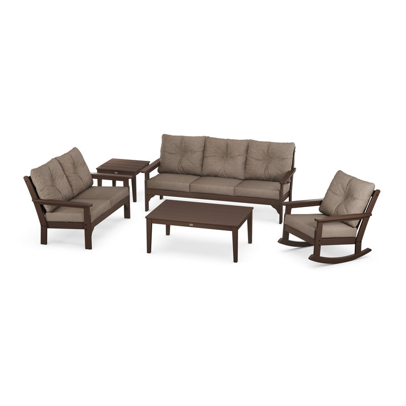 Vineyard 6-Piece Deep Seating Set, Cast Ash, Mahogany