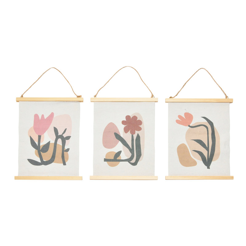 Abstract Floral Canvas Wall Scrolls