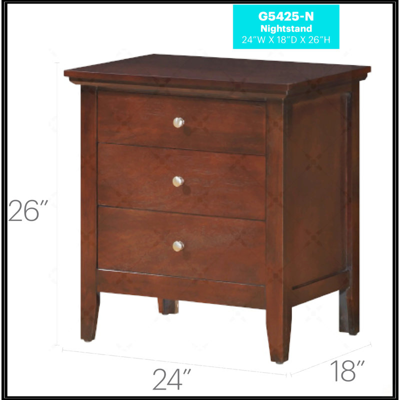 Table de chevet 3 tiroirs Hammond
