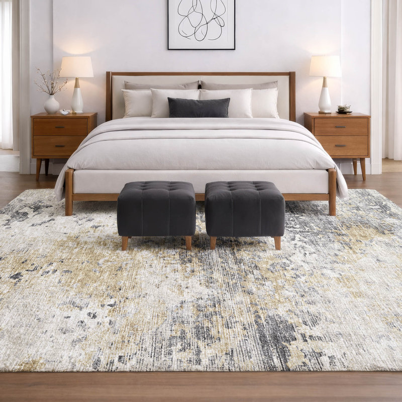 Premium Machine Washable Dream Shag ADS70 Soft Abstract Rug, 5' x 7'6", Moody