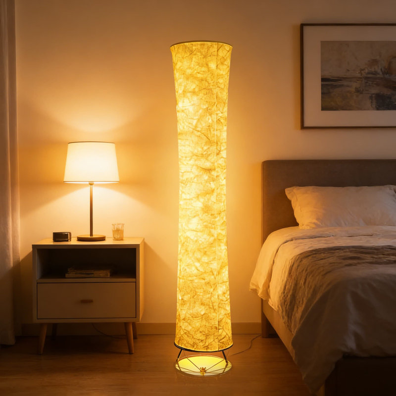 Lampe sur pied moderne de 52 pouces avec télécommande, 3 lumières DEL à température de couleur réglable, abat-jour en tissu Tyvek pour le salon, la chambre à coucher et la salle de jeux