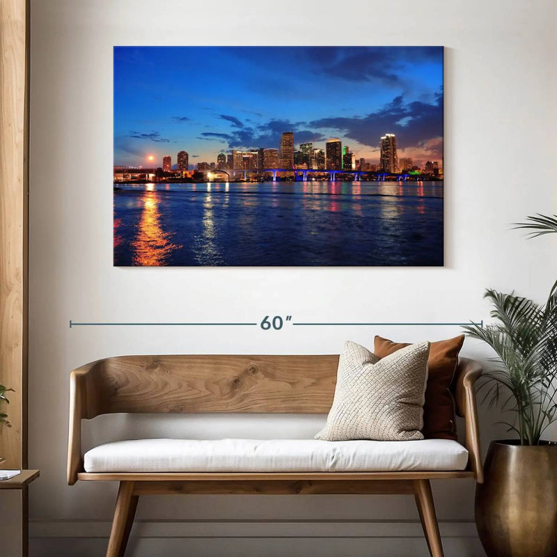 Nicci Coastal Miami Night Scene, 32" H x 48" W