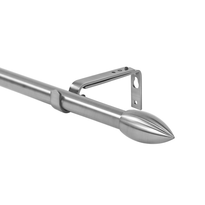 Tringle à rideaux simple Vermehr, H 0,62 po x l 48 po x P 0,62 po, Acier brossé