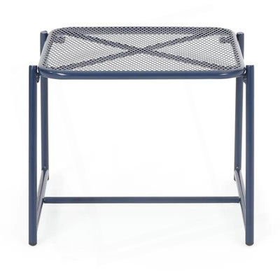 Charmante table d'appoint d'extérieur avec fabrication en métal durable et design moderne