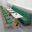 Ensemble de 2 bancs rembourrés en similicuir vert