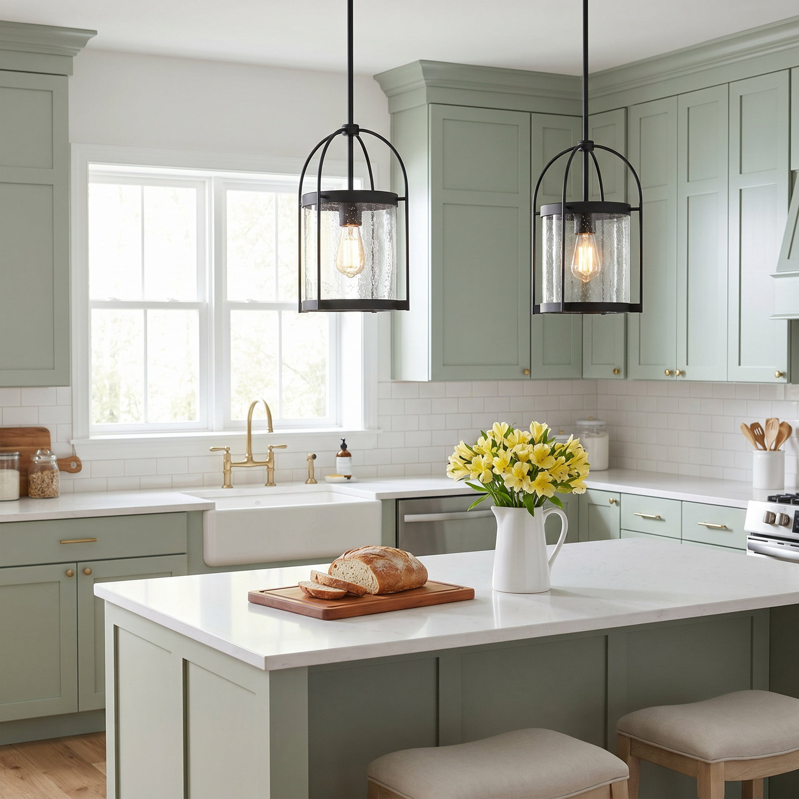 Yates Single Light Glass Dimmable Pendant