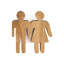 Plaque de porte de salle de bain en bois beige-121323708