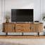 Meuble télé Mid-Century cannelé avec portes coulissantes pour le salon