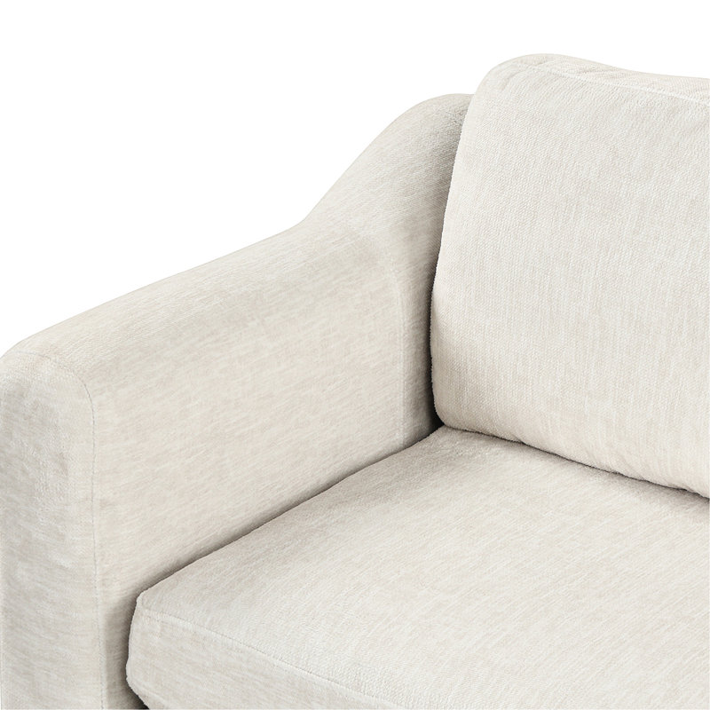 Canapé modulaire en chenille blanc en U de 111,8 po avec rangement mobile pour le salon, 6 sièges, accoudoirs roulés et siège rembourré de mousse