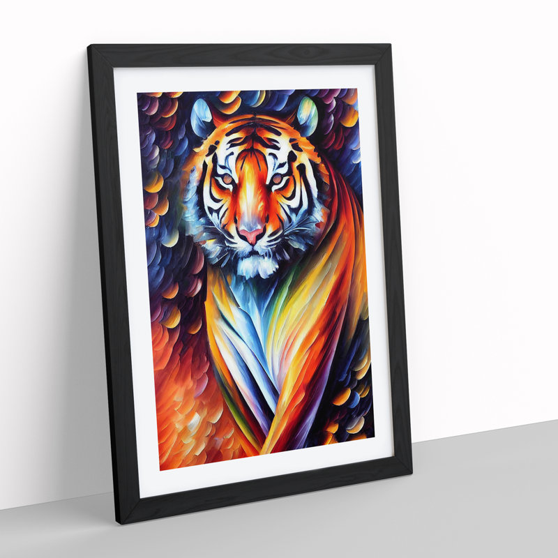 Tiger Portrait No.4 - Single Picture Frame Print, Black Framed, 34cm H x 25cm W x 2cm D